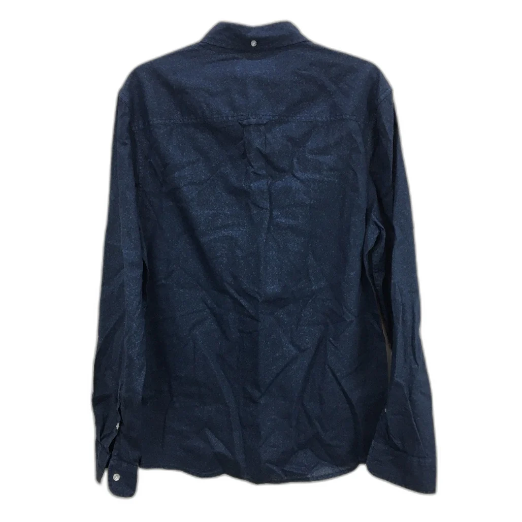 Jeanswest Linen Cotton Blend Indigo Short Sleeve Patterned Shirt Mens Size M NEW - Image 2