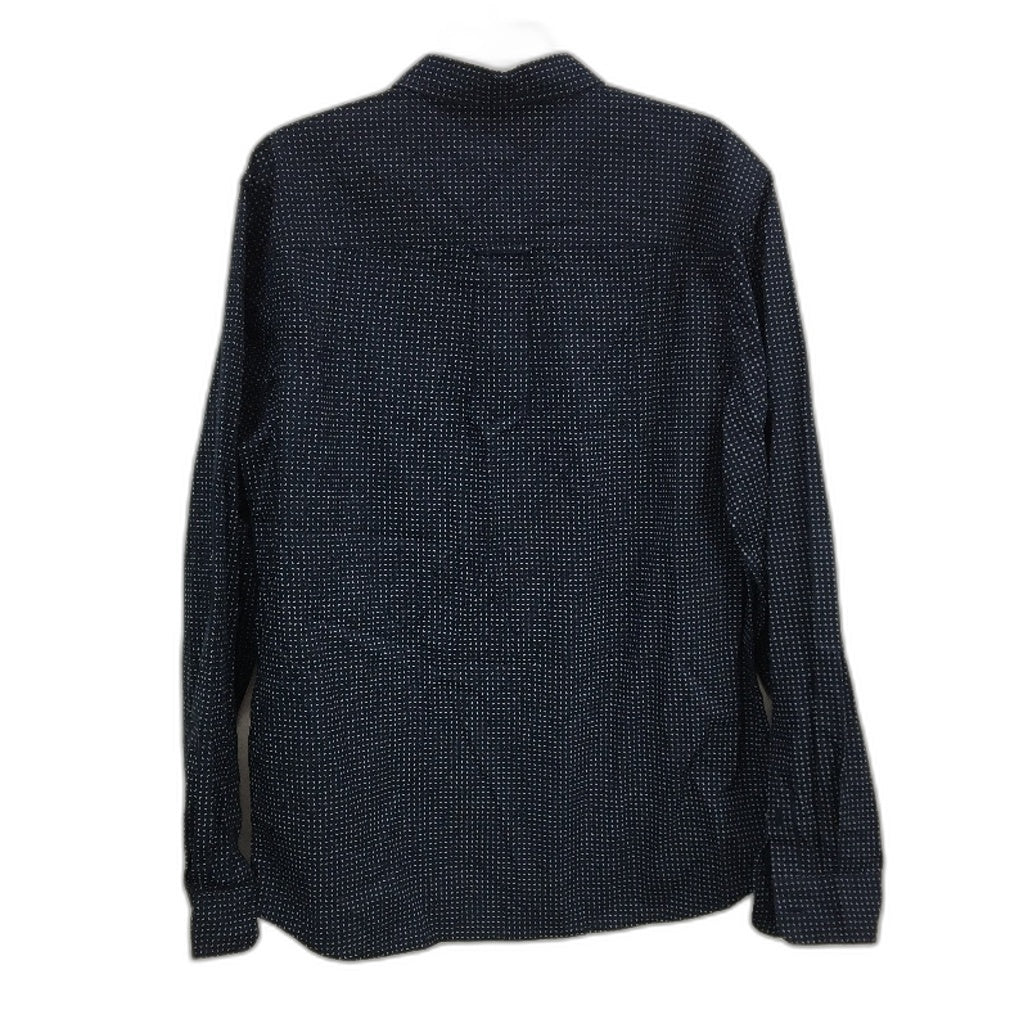Jeanswest 100% Cotton Dark Navy Long Sleeve Patterned Shirt Mens Size L NEW - Image 2