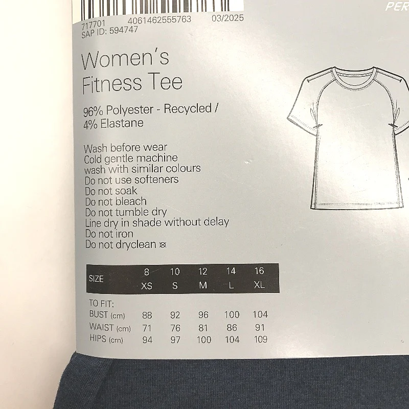 Crane Performance Womens Fitness Tee Navy Blue Size XL NEW - Image 4
