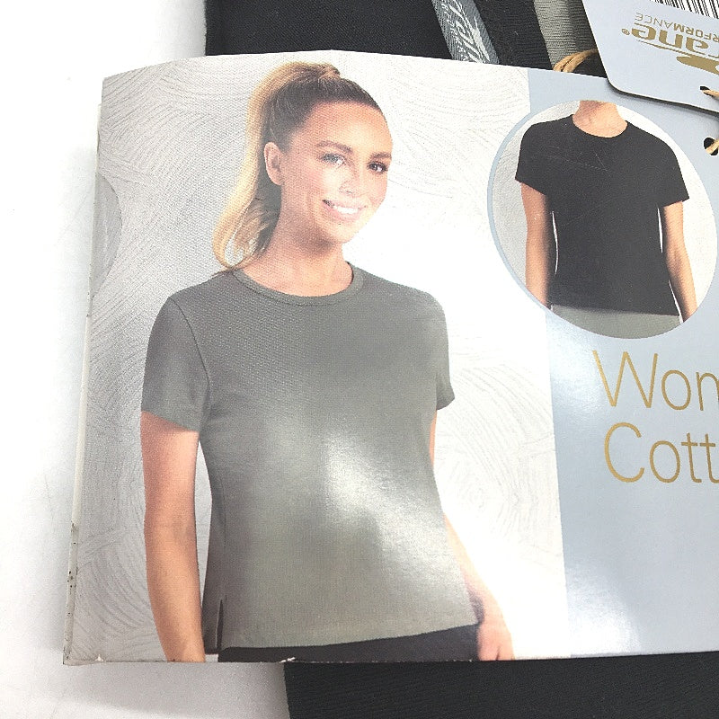 Crane 2 Pcs Black & Grey Cotton Tee T-Shirt Set Pack Ladies Size Large NEW - Image 3