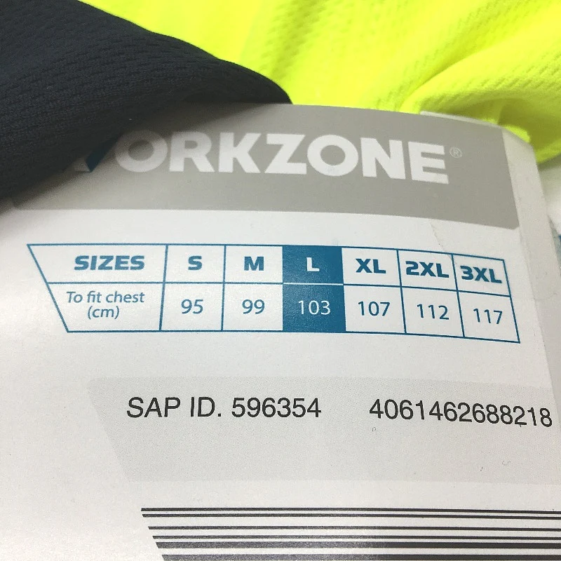 Workzone Green Hi-Vis Safety Collared Polo Short Sleeve Work Shirt Mens Sz L NEW - Image 4