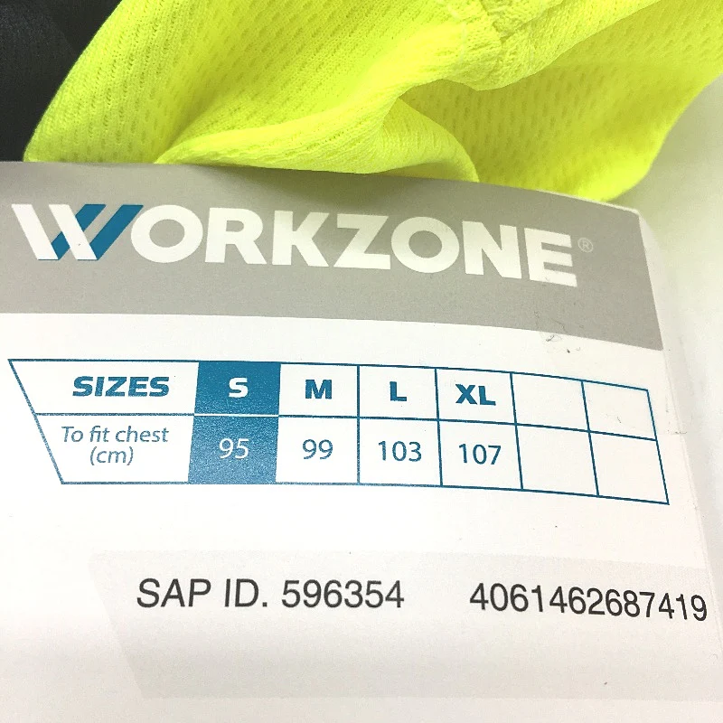 Workzone Green Hi-Vis Safety Collared Polo Long Sleeve Work Shirt Mens Sz S NEW - Image 4