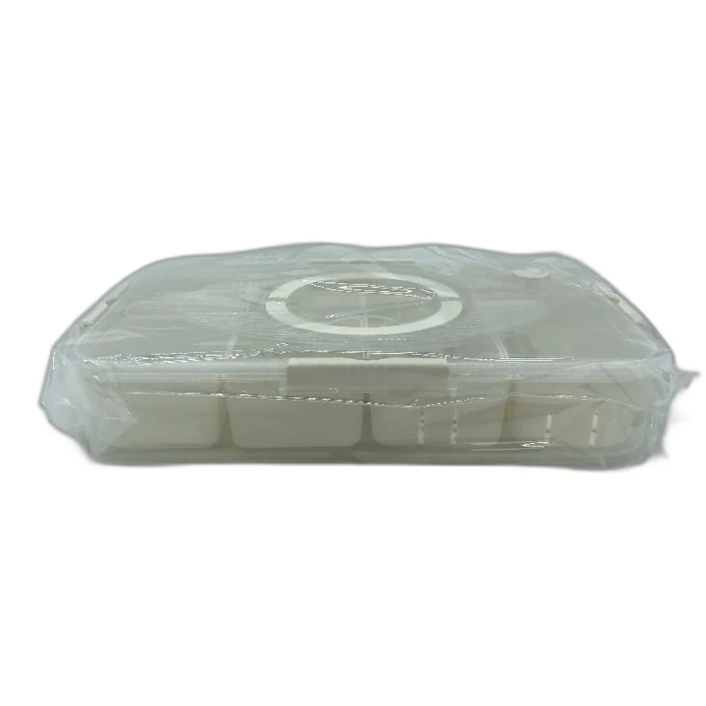 2pk Microwave Safe White Snack Box 6 Compartment Container Set w/ Utensils NEW - Image 2