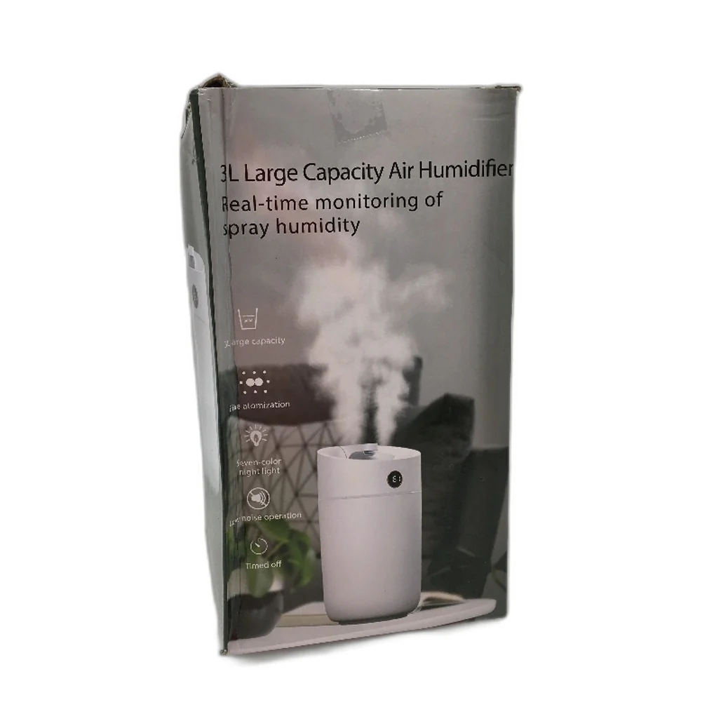 3L Large Capacity Air Humidifier Real Time Monitoring Spray Humidity White DEMO - Image 6