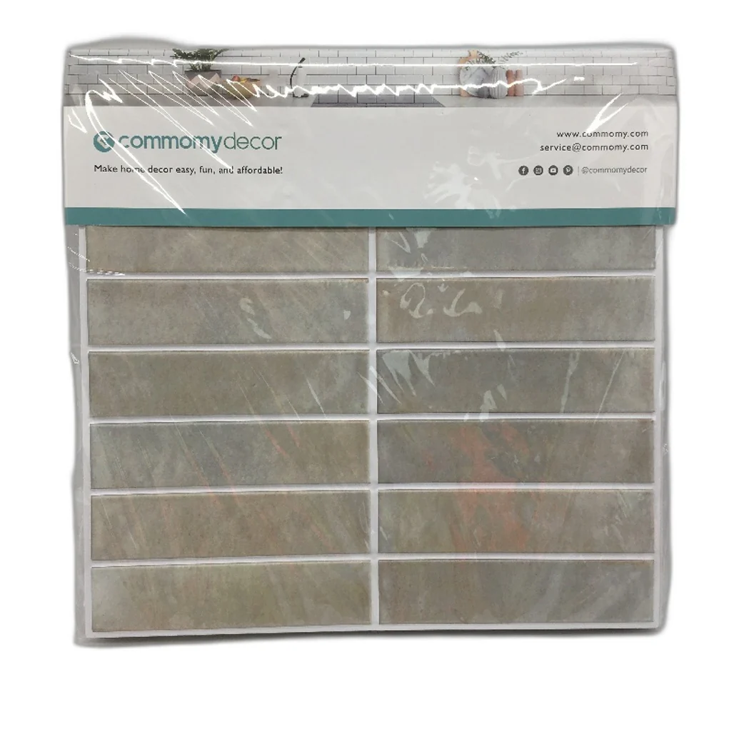 Commomy Sage Green 30x30cm Peel And Stick Tile PVC Self Adhesive Wall NEW