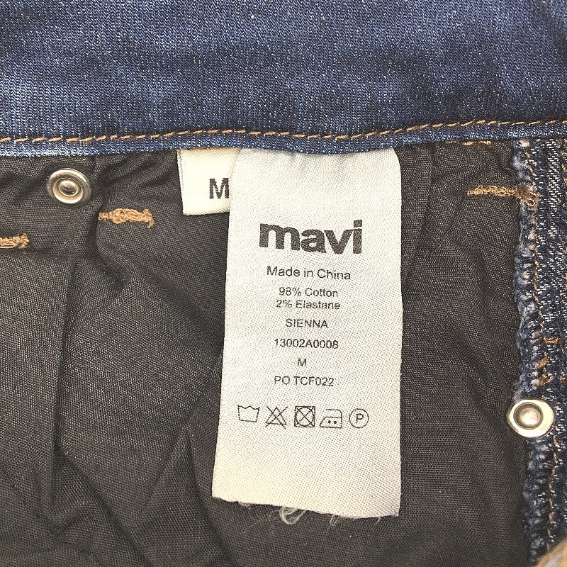 Mavi Blue Midi Denim Skirt Front Split Zip-Up Button Closure Ladies Size Medium - Image 4