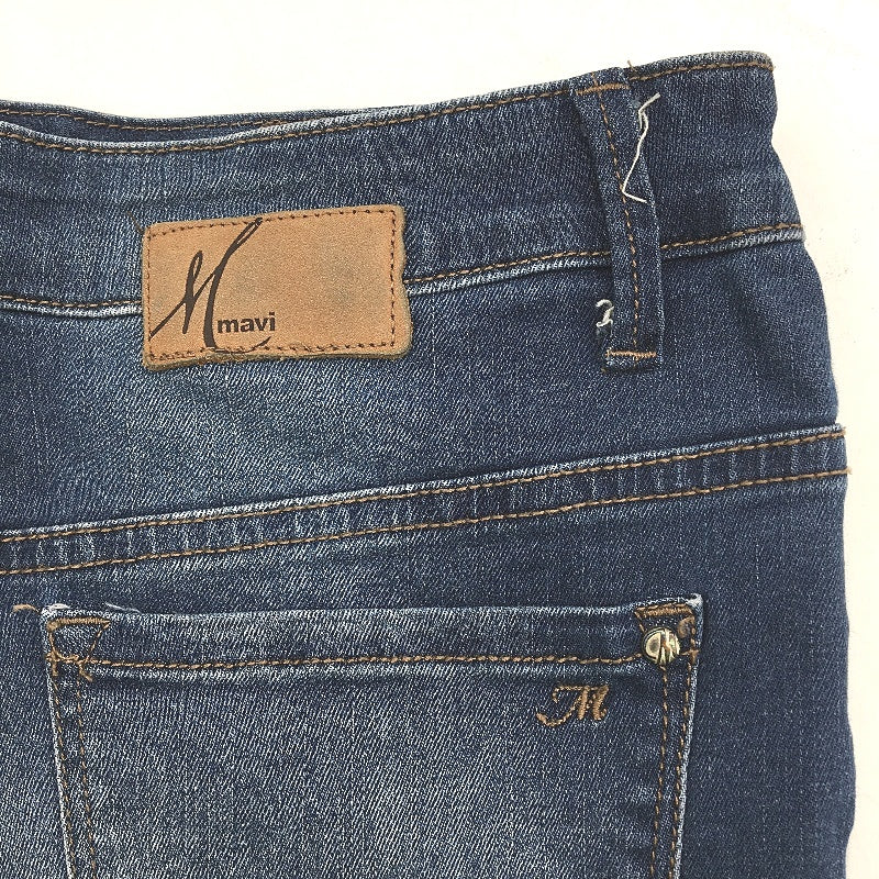 Mavi Blue Midi Denim Skirt Front Split Zip-Up Button Closure Ladies Size Medium - Image 5