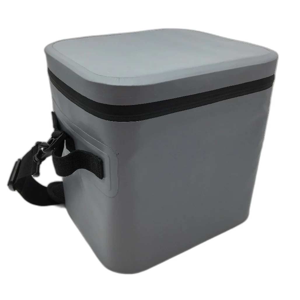 Grey 6 Can Cooler Small Carry Bag With Strap Insulated Waterproof Portable Box