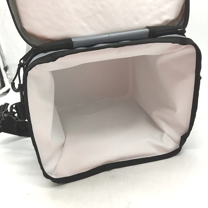Grey 6 Can Cooler Small Carry Bag With Strap Insulated Waterproof Portable Box - Image 5