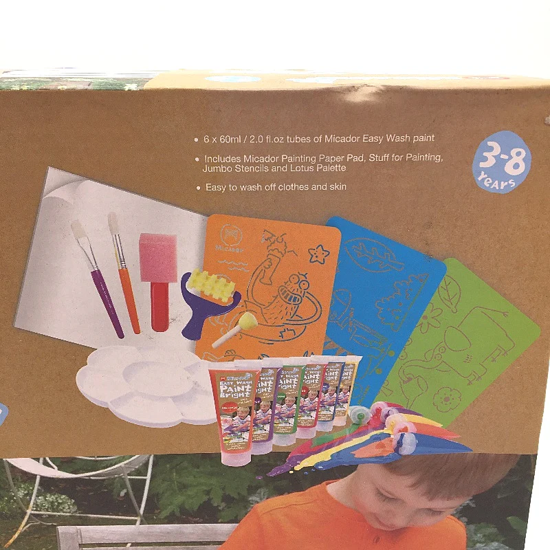 Micador Jr. 40 Pce Easy Wash Painting Pack Kit For Kids Ages 3-8 NEW - Image 5