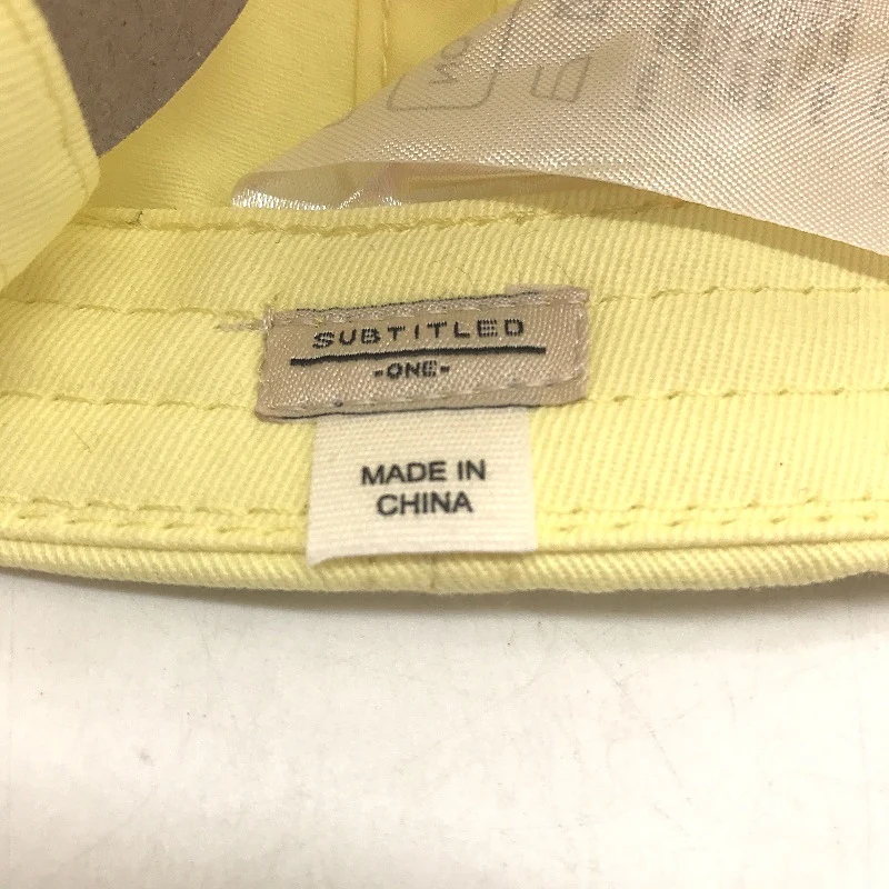 Subtitled Bright Yellow Logo Stonewashed Classic Style Cap OSFM NEW - Image 3