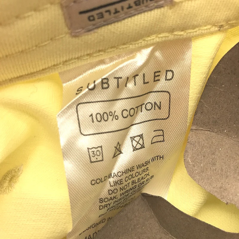 Subtitled Bright Yellow Logo Stonewashed Classic Style Cap OSFM NEW - Image 4