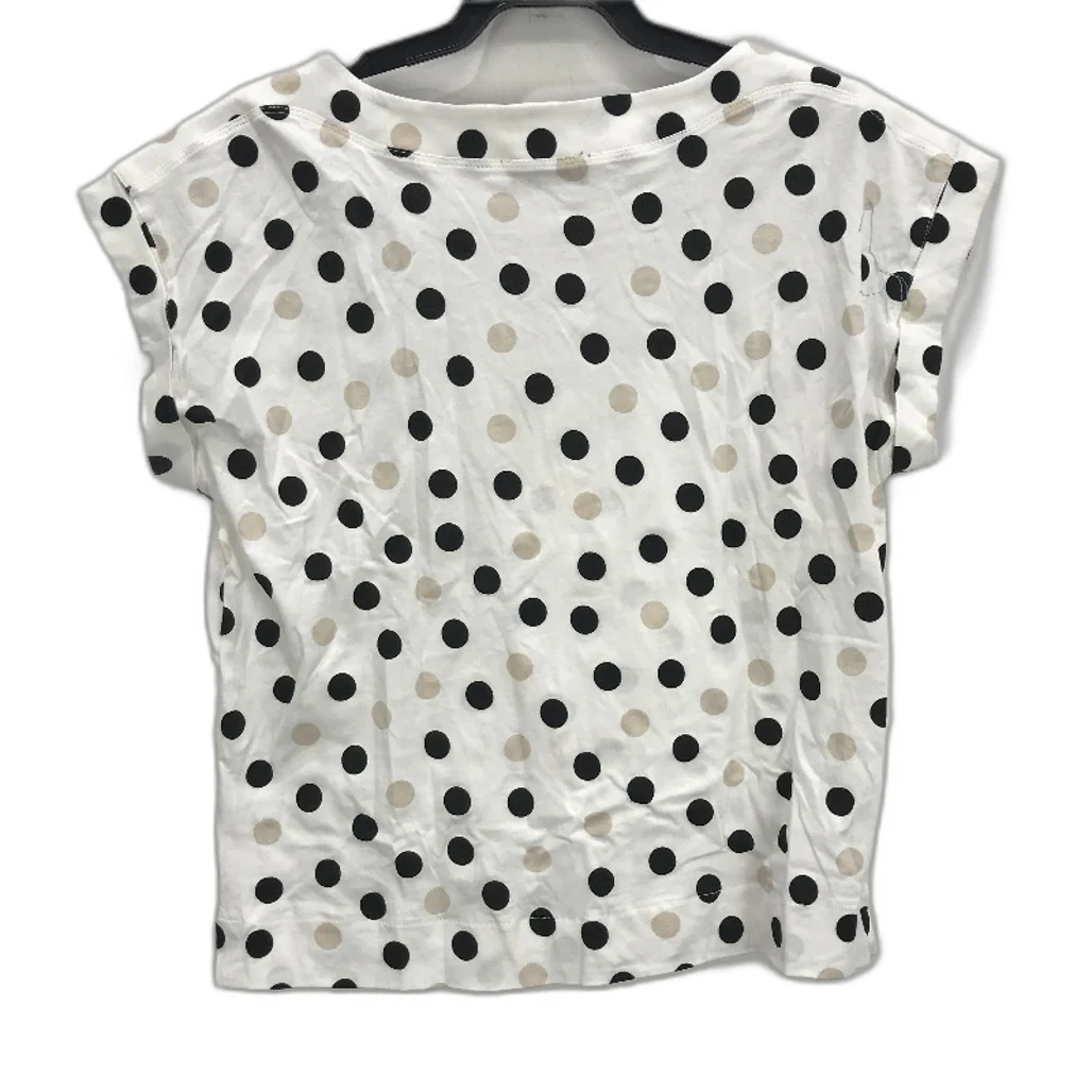 Jacqui E Tan & Black Spotted Short Cuffed Sleeve Tee Ladies Size Small NEW - Image 2