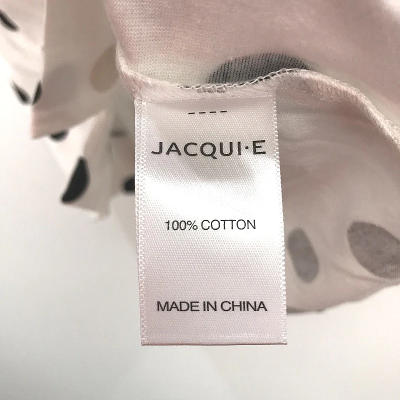 Jacqui E Tan & Black Spotted Short Cuffed Sleeve Tee Ladies Size Small NEW - Image 4