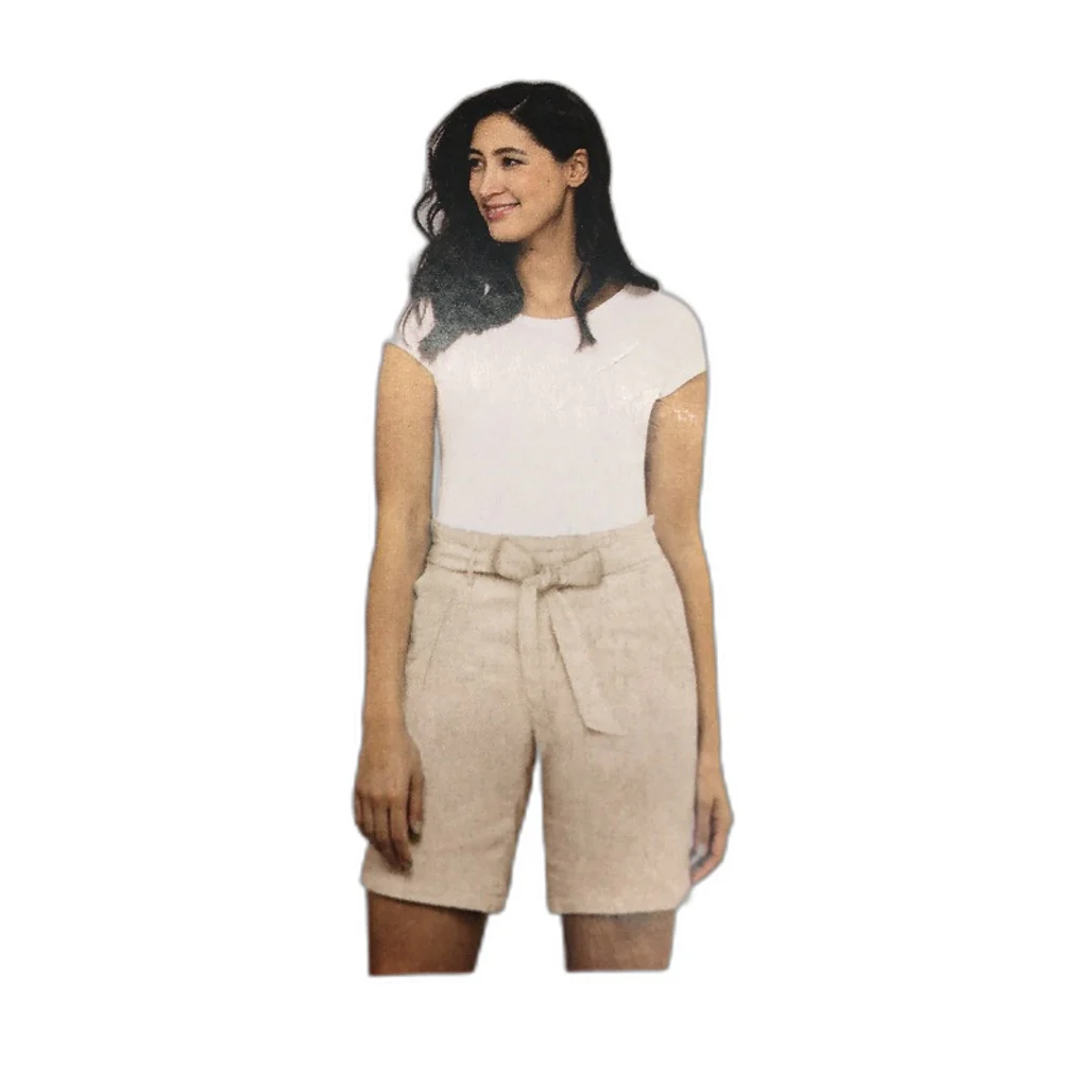 Serra Womens Cream Linen Blend Belted Waist Shorts Ladies Size 12 NEW - Image 3
