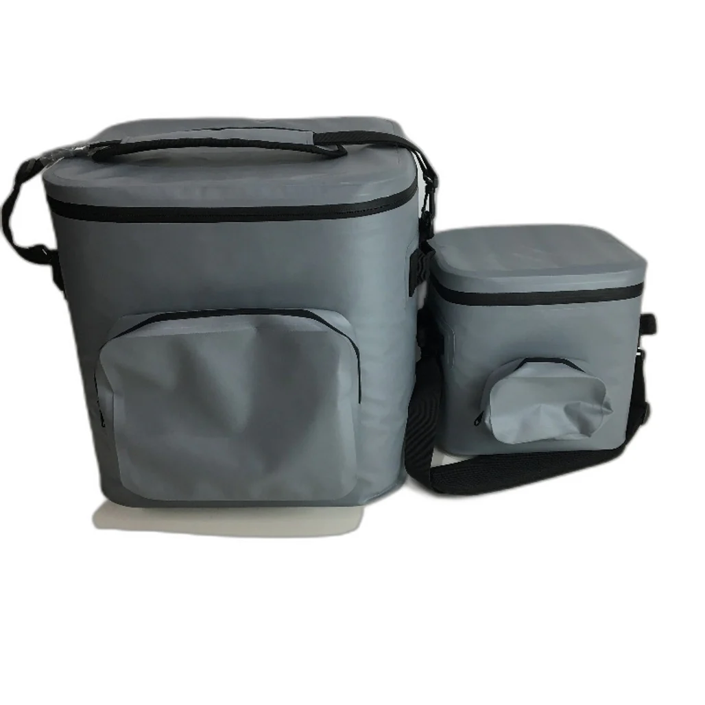 2 Pce Insulated Can Coolers Carry Bags With Straps Large With Side Pouch & Small - Image 3