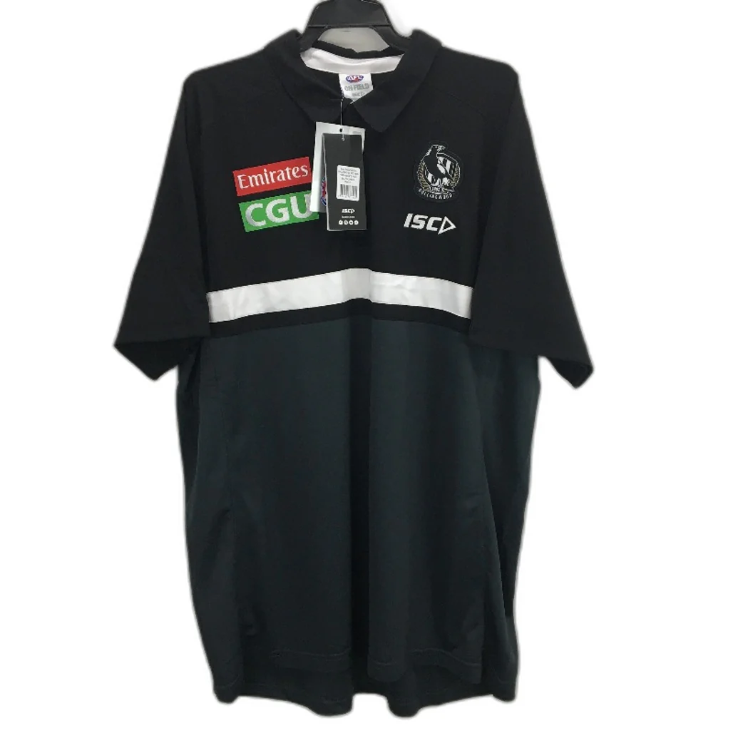 AFL Collingwood Magpies Performance Polo Shirt Mesh Mens Size Small NEW