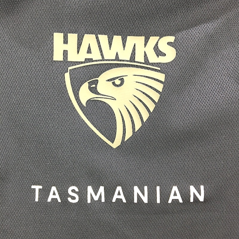 AFL Adidas Hawthorn Hawks Dark Grey Short Sleeve Polo Shirt Ladies Size S NEW - Image 3