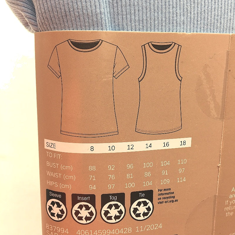 Serra 2 Pcs Blue & Black Cotton Blend Tee & Singlet Set Pack Ladies Size 10 NEW - Image 4