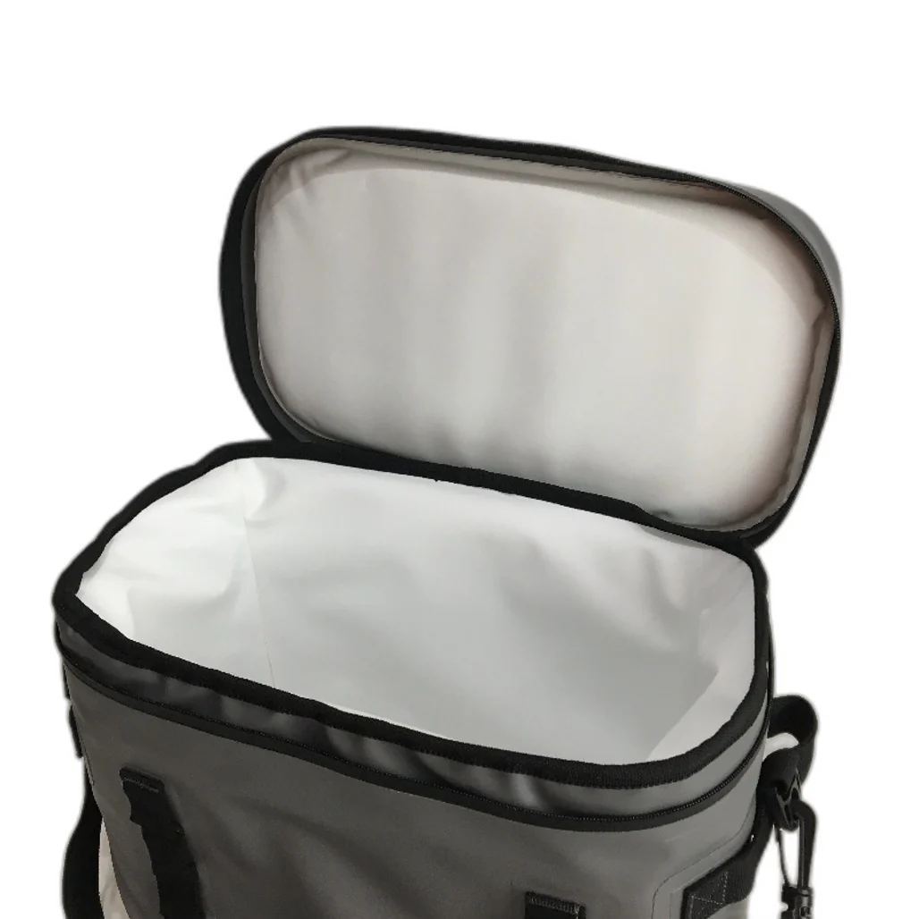 Grey insulated Can Cooler Bag With Handle & Shoulder Strap - Image 4