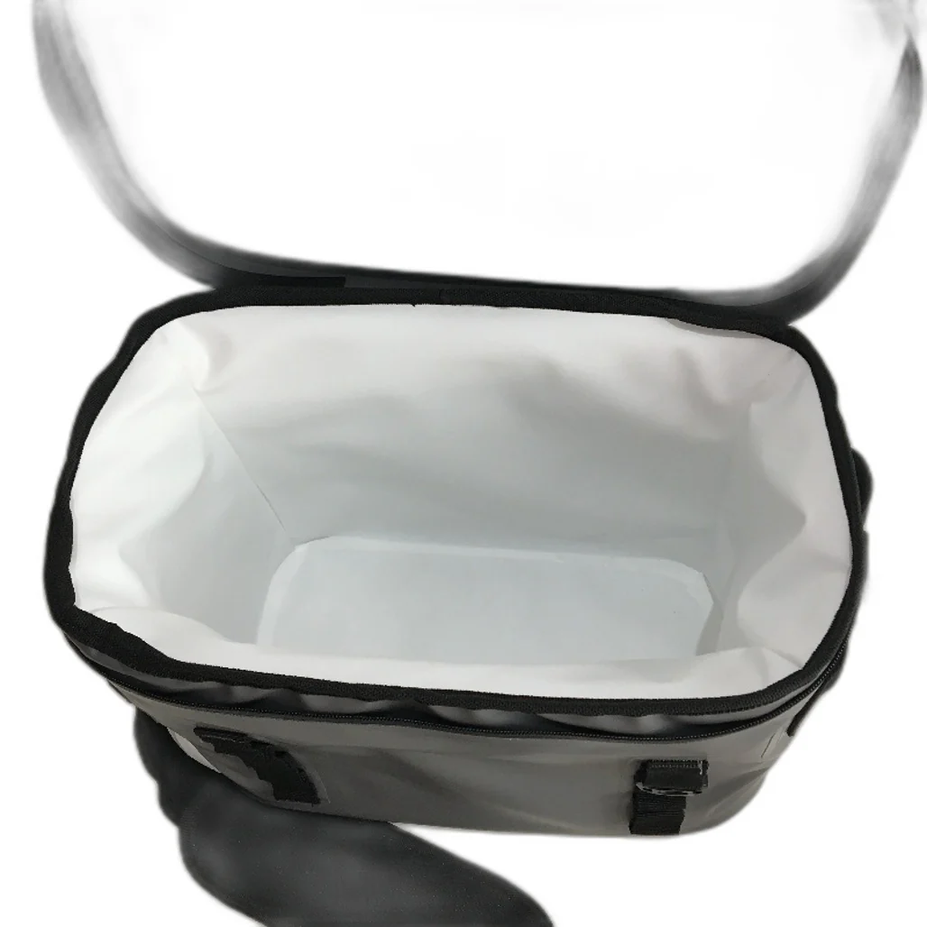 Grey insulated Can Cooler Bag With Handle & Shoulder Strap - Image 5