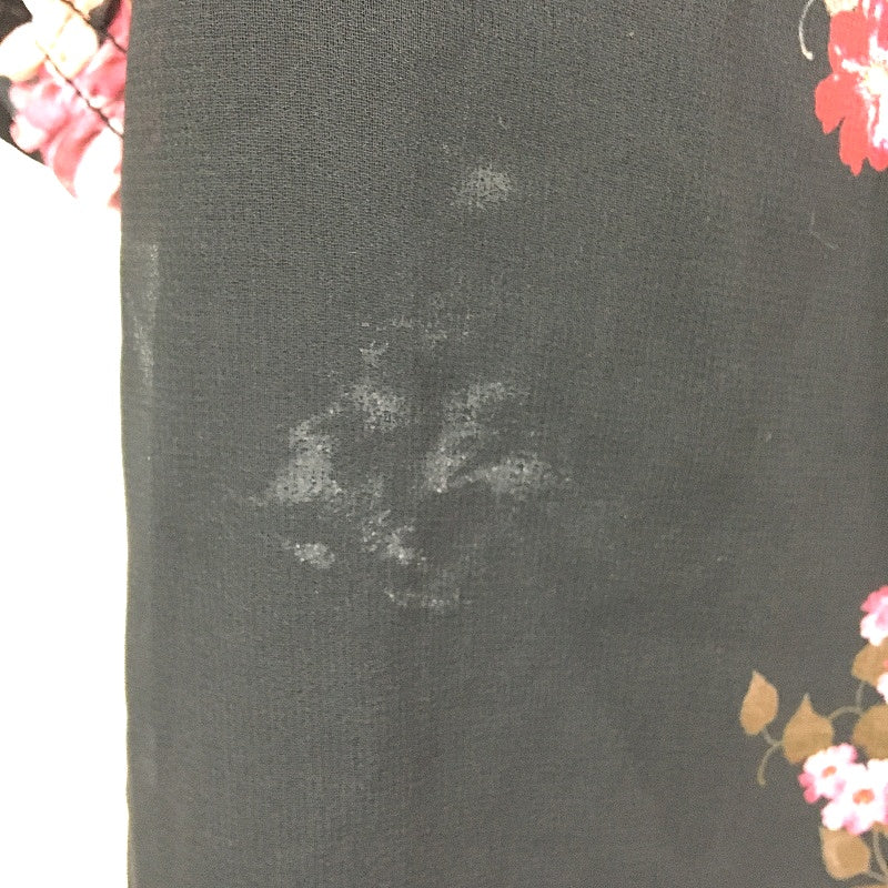 Portmans St Valentine Black Floral Short Sleeve Button Up Blouse Ladies Size 10 - Image 4