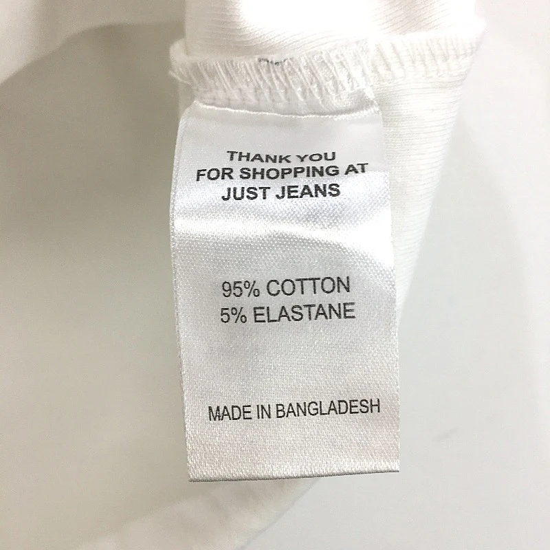 Just Jeans Simply White Faux Front Pocket Basic Cotton Tee Ladies Size S - Image 6