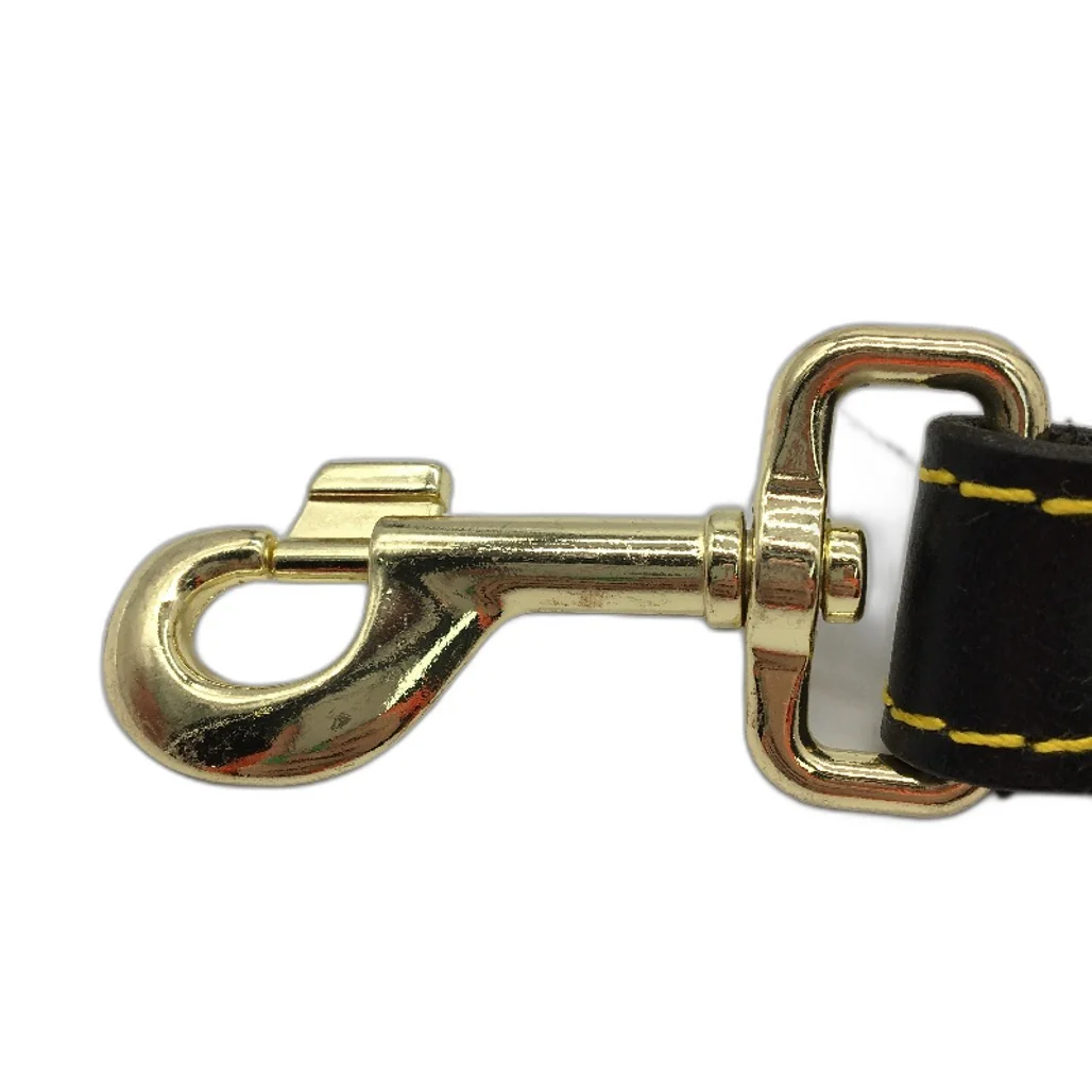 Bestia Dog Gear Black Maximus Gold Leash 1 Inch Wide Leather Padded Handle NEW - Image 3