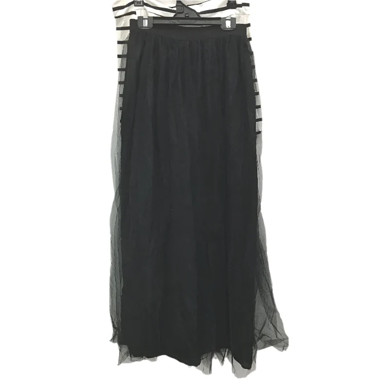 Wendy Tanic Black White Stripe Boat Neck Top & Maxi Tulle Skirt Set Womens Sz S - Image 2