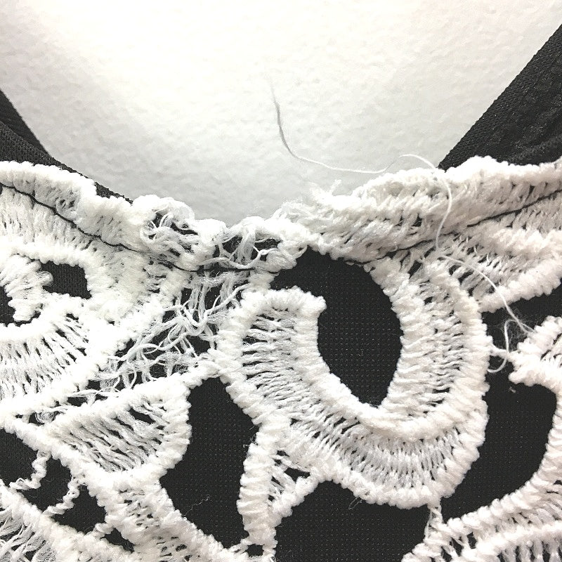 Fashion Black & White Lace Embroidered Front Sleeveless Mini Dress Womens Size M - Image 5