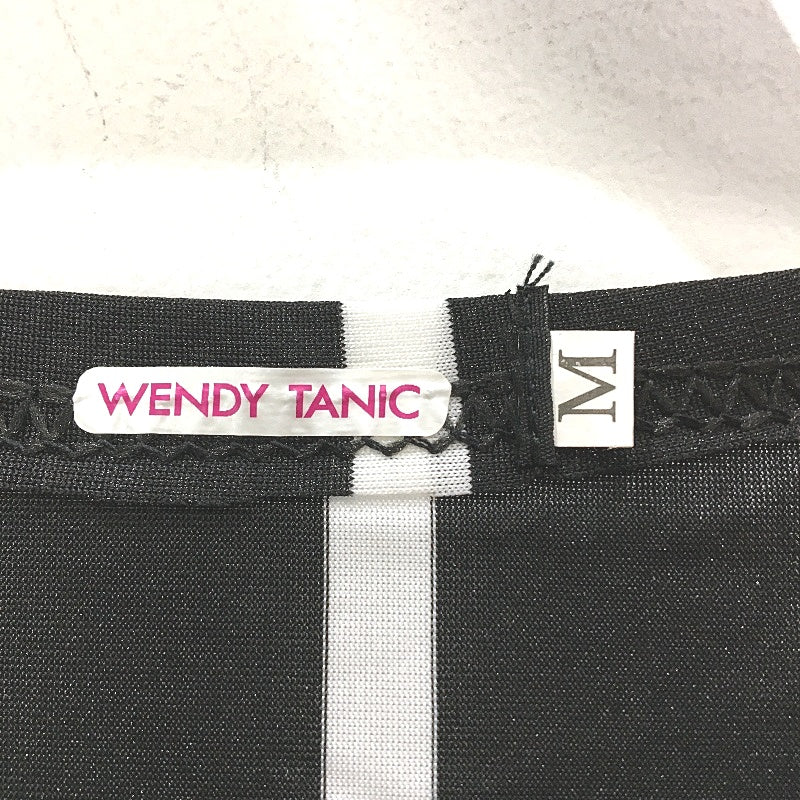 Wendy Tanic Round Neck Short Sleeve Vertical Stripe Slim Midi Dress Womens Sz M - Image 3