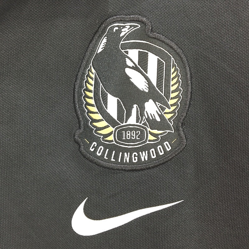 AFL Nike Collingwood Magpies Black Polo Shirt Short Sleeve Ladies Sz XS NEW - Image 3