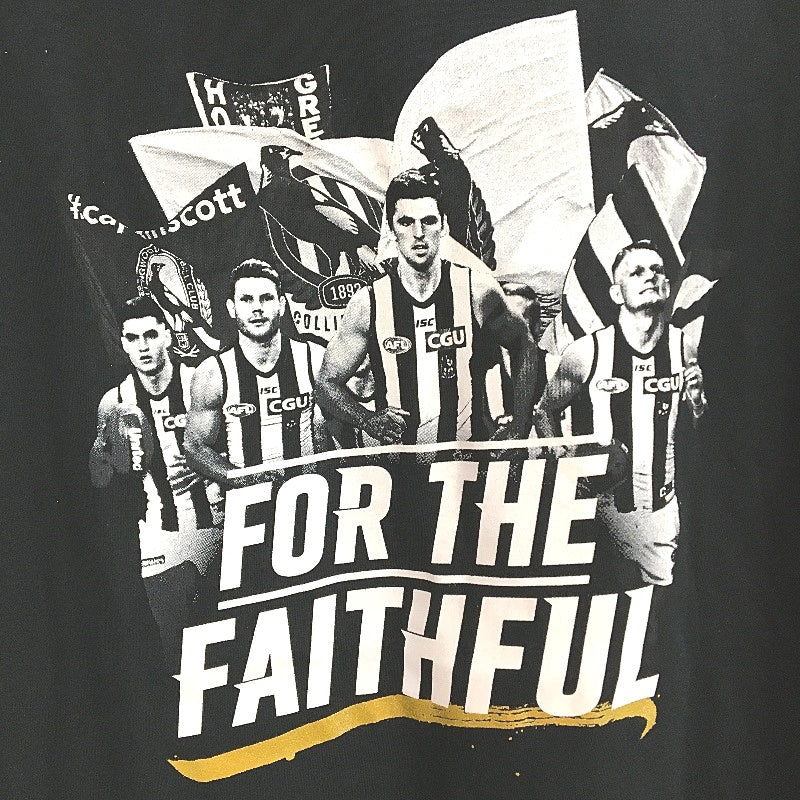 AFL Collingwood Magpies Black 'For The Faithful' T-Shirt Ladies Size 10/M NEW - Image 4