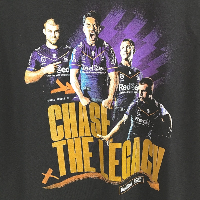 NRL Authentics 2023 Melbourne Storm 'Chase The Legacy' Black T-Shirt Mens Sz XL - Image 3