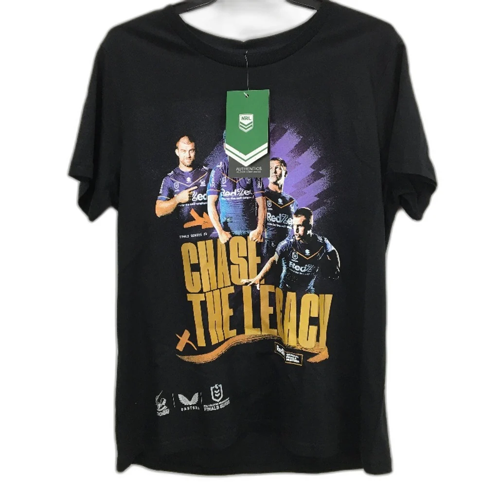 NRL Authentics 2023 Melbourne Storm 'Chase The Legacy' T-Shirt Ladies Size XL