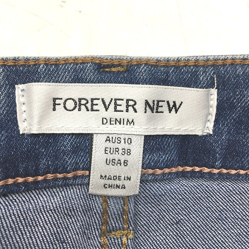 Forever New Blue High Rise Relaxed Fit Crop Length Denim Jeans Ladies Size AU 10 - Image 4