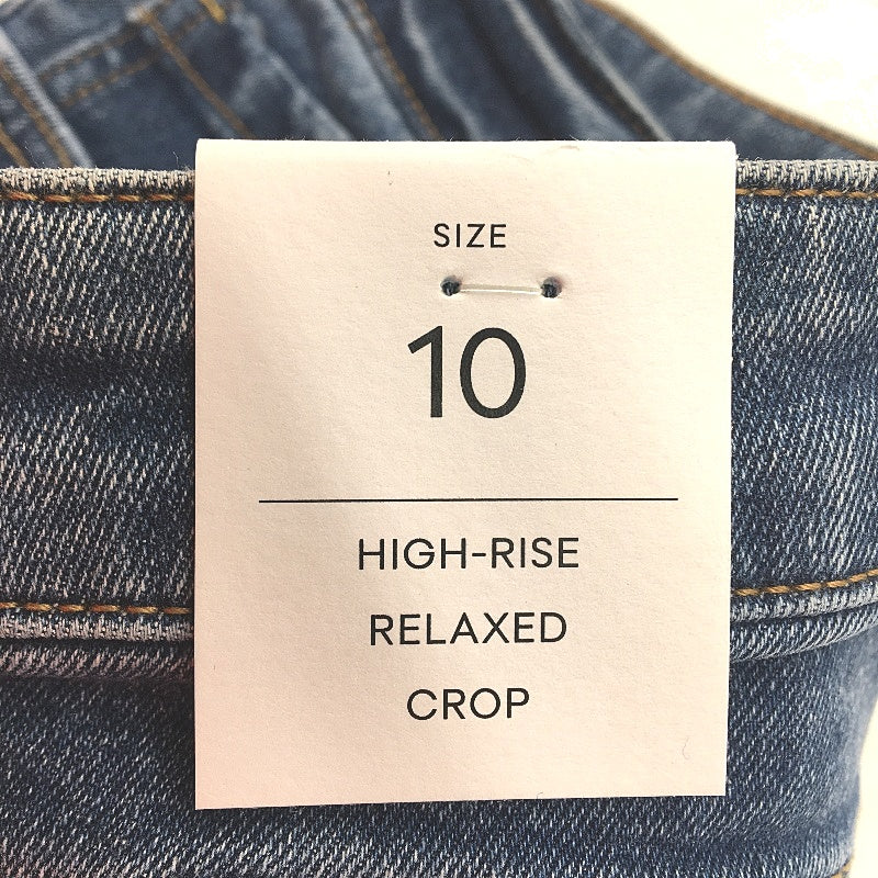 Forever New Blue High Rise Relaxed Fit Crop Length Denim Jeans Ladies Size AU 10 - Image 5