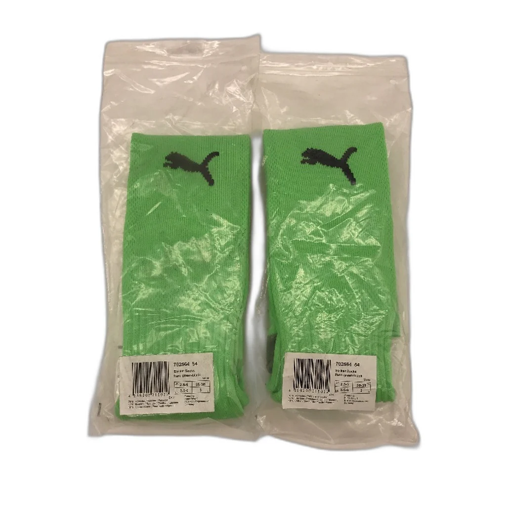 PUMA  2 Pack Fluro Green & Grey Striker Football High Sock Youth Sz US 3.5-6 NEW - Image 4