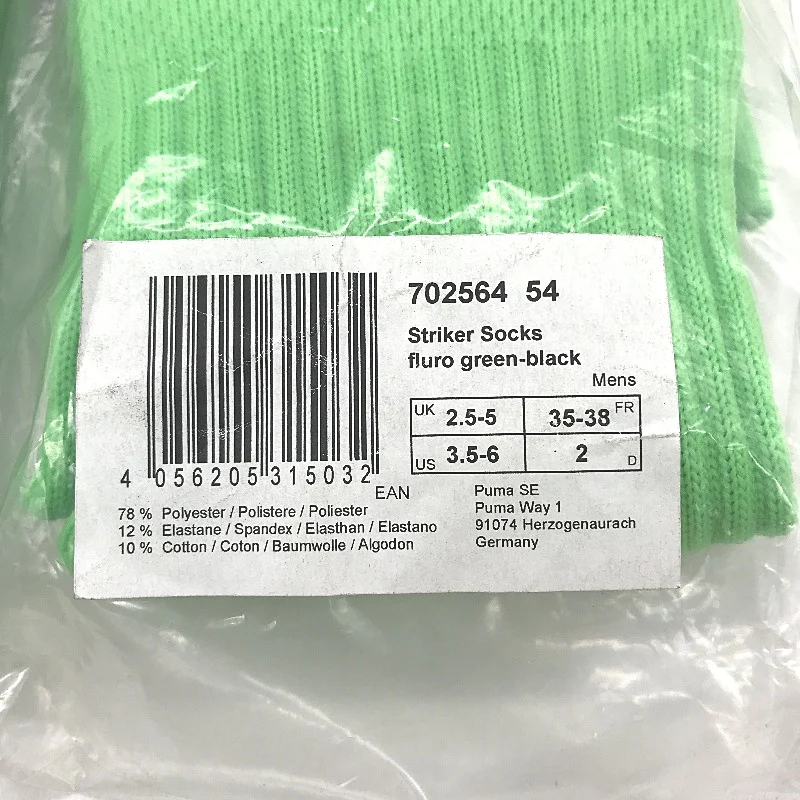PUMA  2 Pack Fluro Green & Grey Striker Football High Sock Youth Sz US 3.5-6 NEW - Image 5