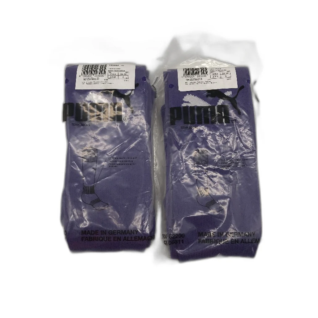 PUMA 2 Pack Violet & White Team II Football High Sock Youth Sz US 3.5-6 NEW - Image 4