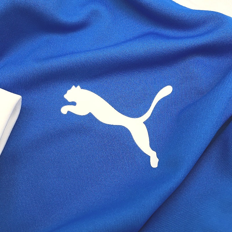 PUMA LIGA Jersey Electric Blue Lemonade & White Short Sleeve Tshirt Mens Sz XS - Image 6