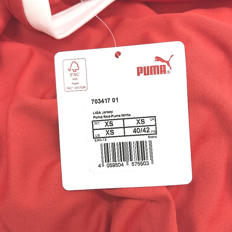 PUMA LIGA Jersey Red & White Short Sleeve Tshirt Training Top Mens Sz XS - Image 5