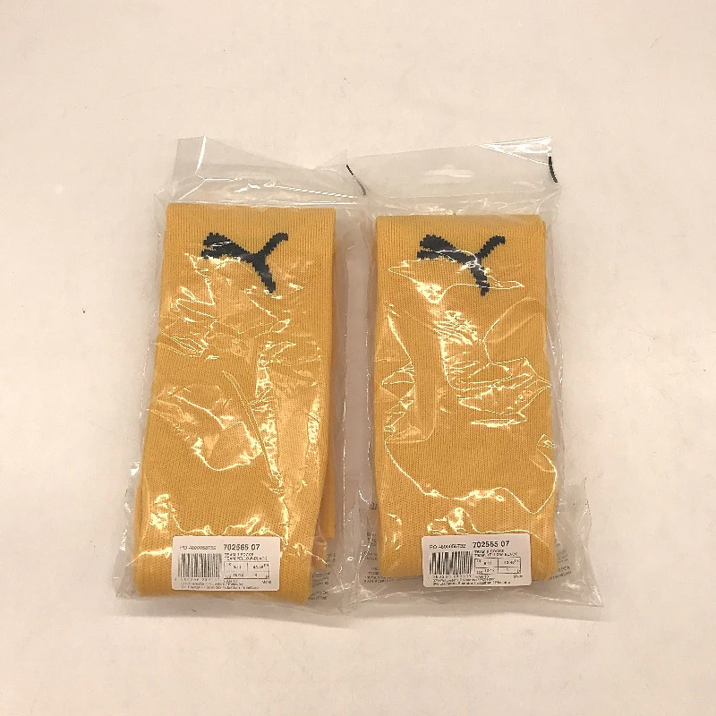 PUMA 2 Pack Yellow & Black Team II Football High Socks Mens Size 4/ US 10-12 NEW - Image 4