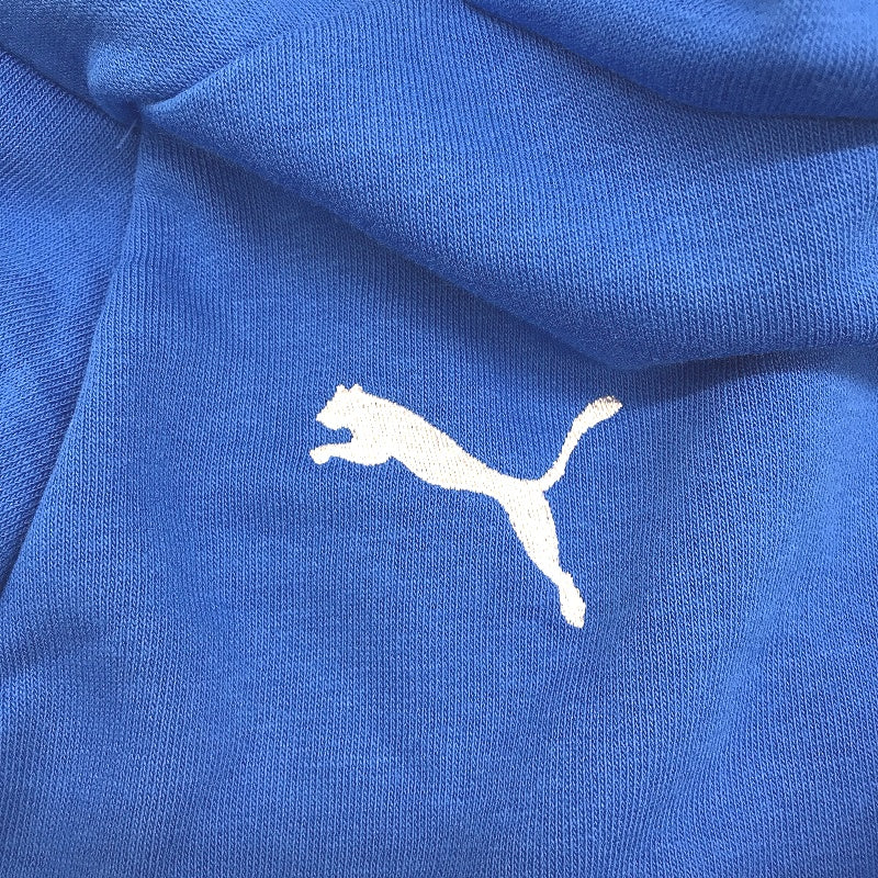 PUMA Junior Electric Blue Cotton Blend Hoodie With Front Pocket Kids Size M NEW - Image 5