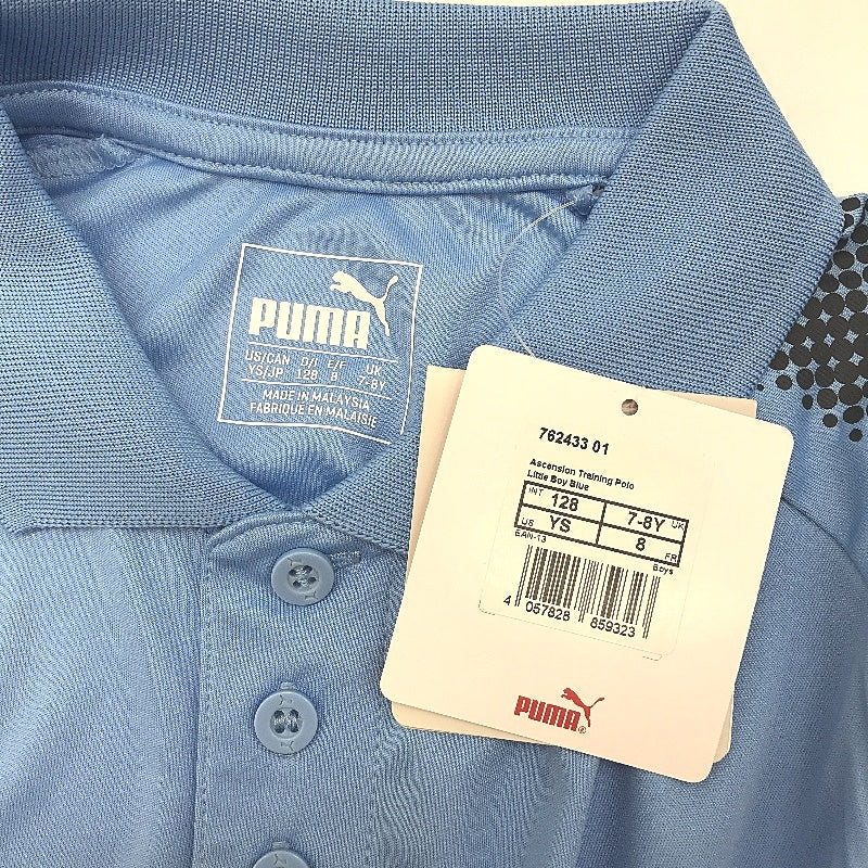 PUMA Junior Blue Ascension Training Short Sleeve Polo Shirt Youth Size S 7-8Y - Image 3