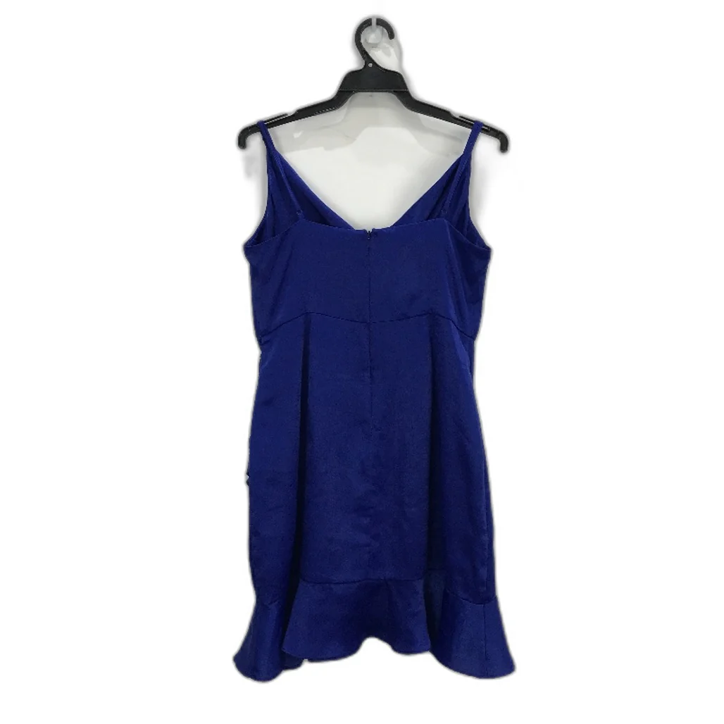 Forever New Blue Silky Spaghetti Strap Ruffled Mini Dress Ladies Size AU 10 NEW - Image 2