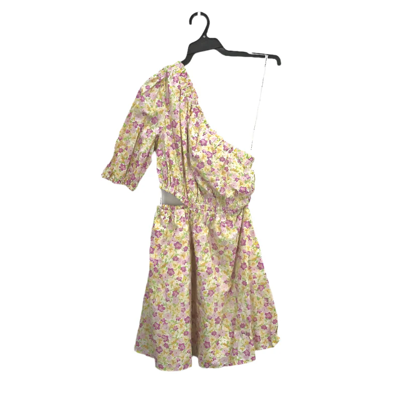 Forever New One Shoulder Cut Out Floral Mini Dress Ladies Size AU 8 NEW