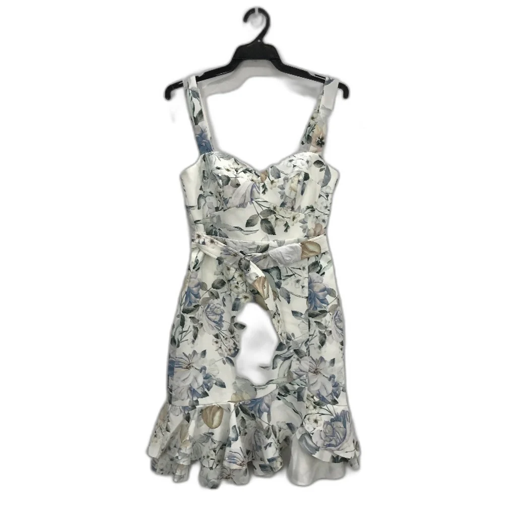 Forever New Floral Patterned Belted Bodycon Mini Dress Ladies Size AU 6 NEW