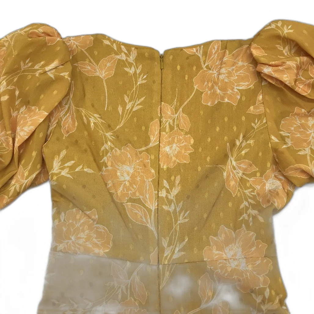 Ever New Yellow Puffy Short Sleeve Floral Mini Dress Ladies Size AU 4 NEW - Image 5
