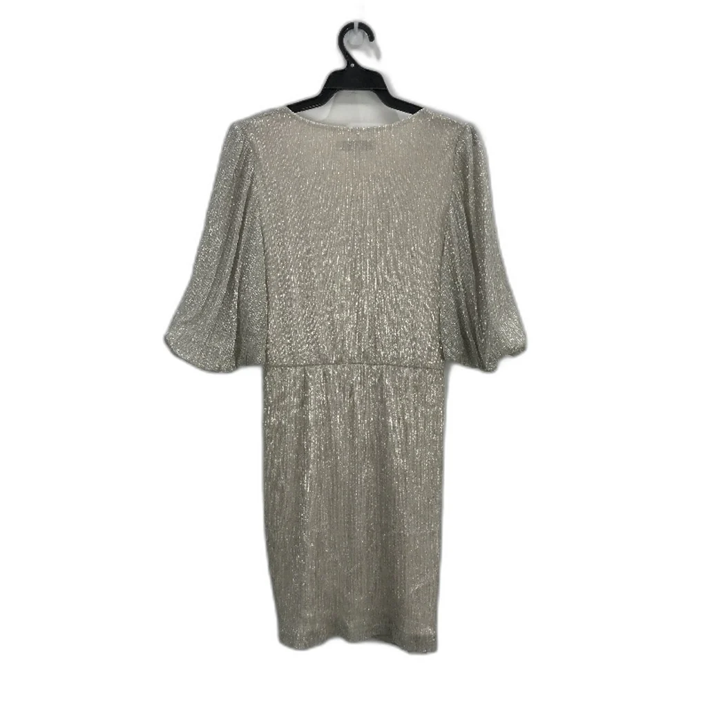 Ever New Silver Puffy Short Sleeve Mini Party Dress Ladies Size AU 10 NEW - Image 2
